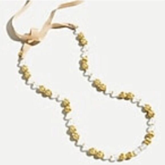 J Crew Beaded Ribbon Necklace - Picture 1 of 5